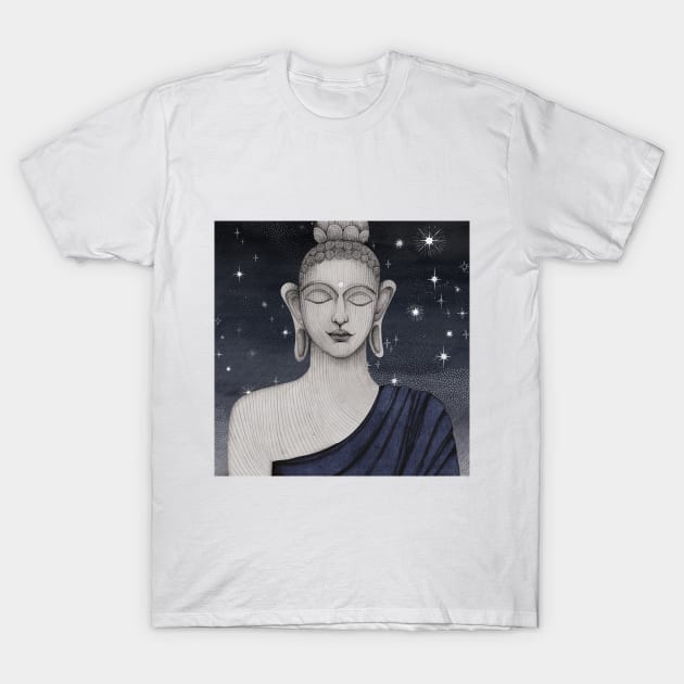 sleeping buddha with stars T-Shirt by KindSpirits